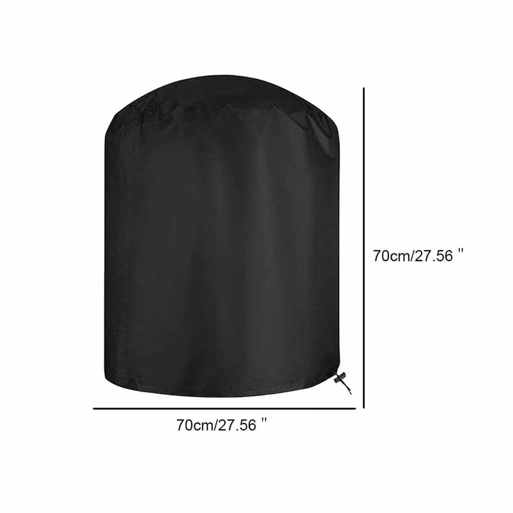 KORVIXA Heavy-Duty Waterproof Round Charcoal Grill BBQ Kettle Cover in Black, W/D/H: 70 x 70 x 70 cm – 2
