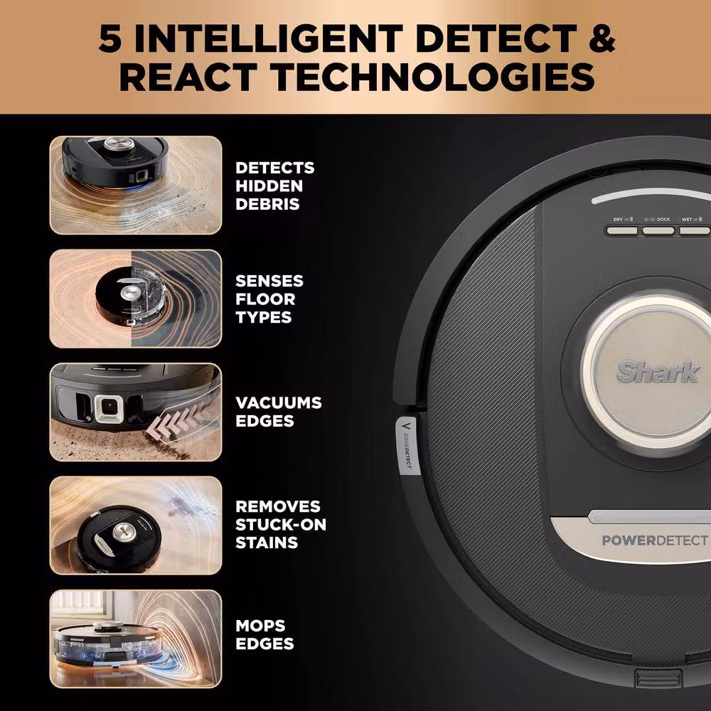 Shark PowerDetect NeverTouch Pro 2 in 1 Robot Vacuum and Mop RV2800ZEUK in Black – 5