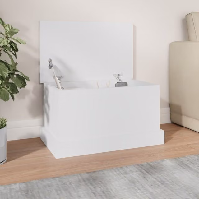 Berkfield Home White MDF Storage Box with Soft Close Lid, W/D/H: 50 x 30 x 28 cm – 1