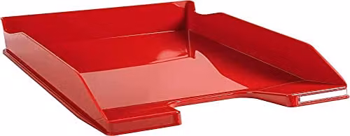Exacompta Iderama Collection Stackable Letter Tray Combo Midi for A4 Documents, Carmin Red Glossy, W: 34.7 cm, D: 25.5 cm, H: 6.5 cm