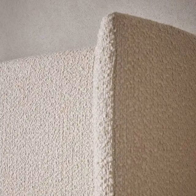 Casani Juliette Boucle Upholstered Bed Frame in Granite, W/D/H: 140 x 200 cm