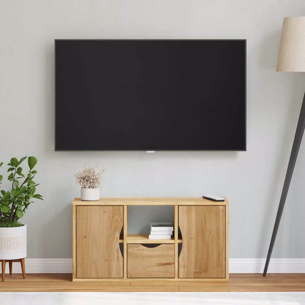 Berkfield Home ODDA TV Cabinet with Drawer in Brown Solid Pine Wood W/D/H: 79 x 24 x 40 cm – 2