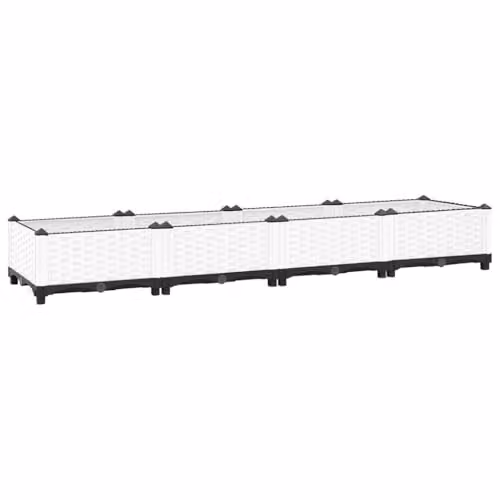 vidaXL White Plastic Raised Bed W/D/H: 160 x 40 x 23 cm