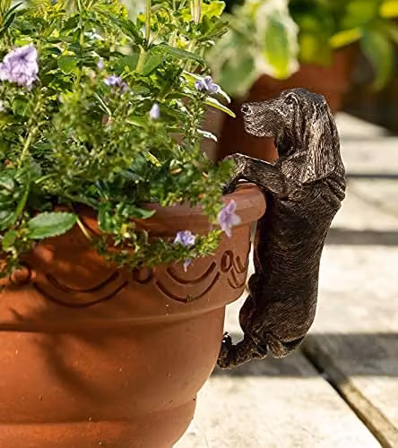 Jardinopia Basset Hound Hanging Plant Pot Ornament, Bronze, L11 x W5.5 x H4.5 cm – 6