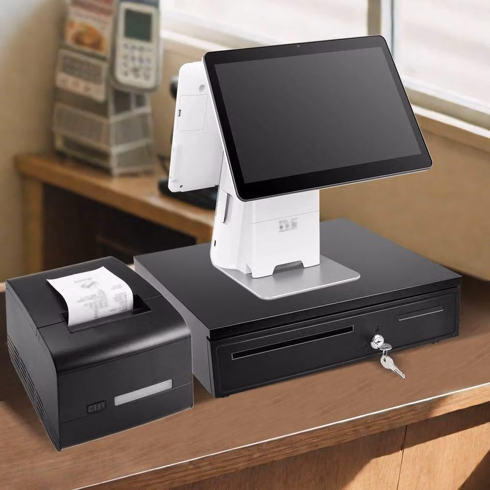 NESTLUNE Lockable Money Cash Drawer with Removable Tray in Black – 6