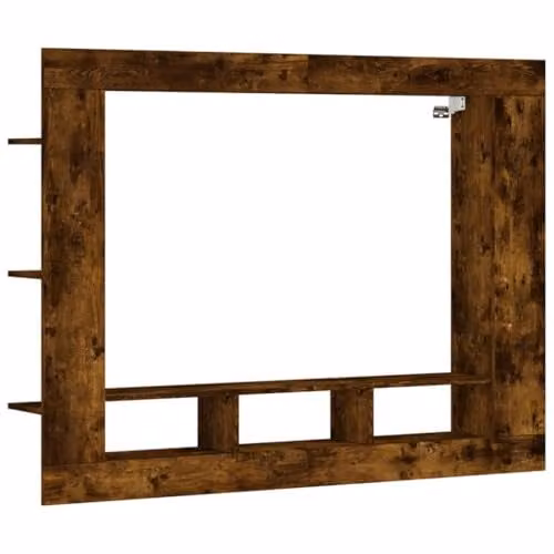 vidaXL Modern TV Cabinet in Smoked Oak Brown, W: 152 cm, D: 22 cm, H: 113 cm