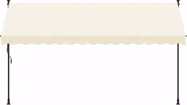 Berkfield Home Manual Retractable Awning in Beige Polyester and Steel, W: 350 cm, D: 150 cm – 1