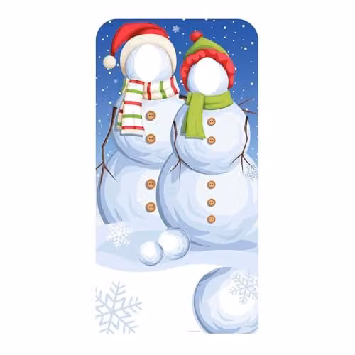 Star Cutouts Snowmen Lifesize Cardboard Stand-In for Adults, Multicolour, Height: 186 cm – 1