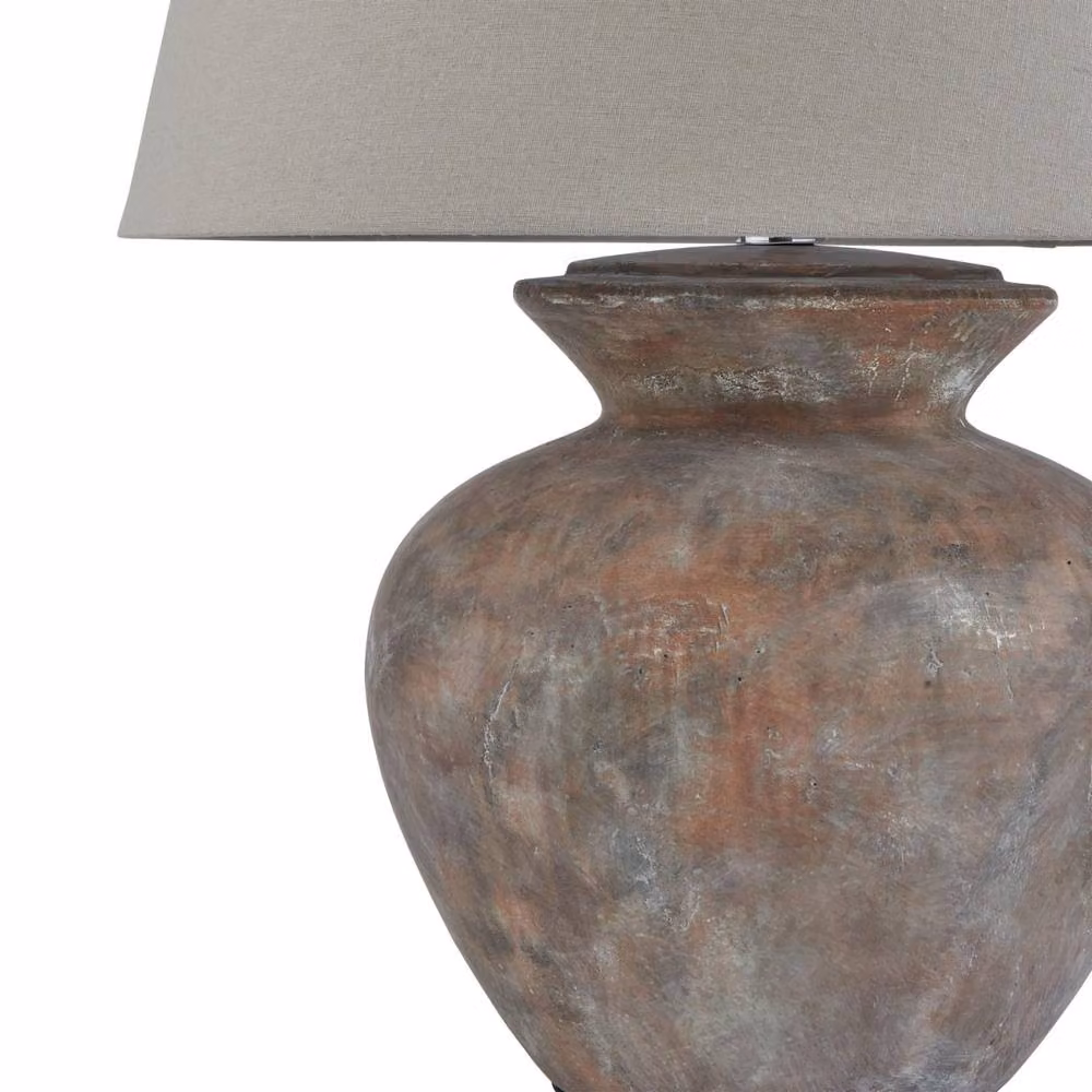 Wyld Haus Padua Brown Ceramic Table Lamp with Fabric Shade – 3