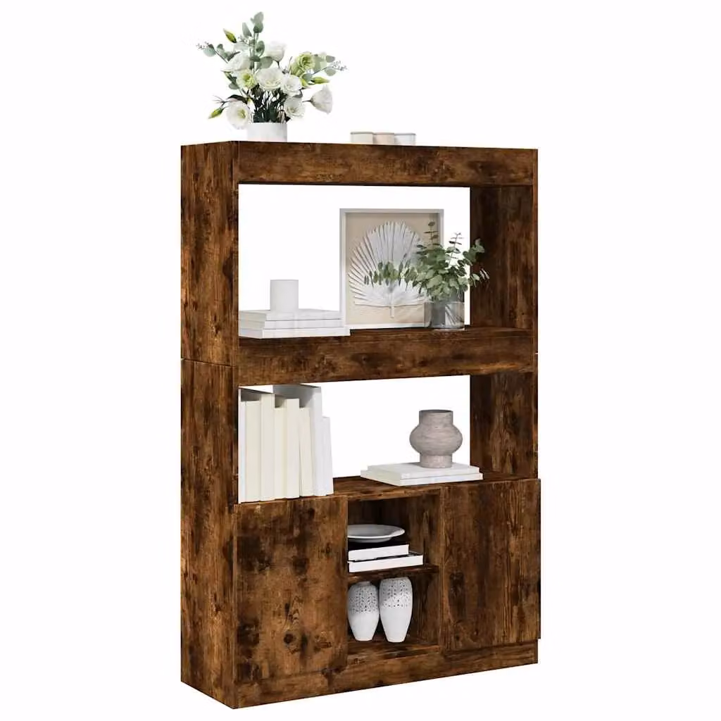 Berkfield Home Smoked Oak Highboard in Brown, W/D/H: 92 x 33 x 140 cm – 3