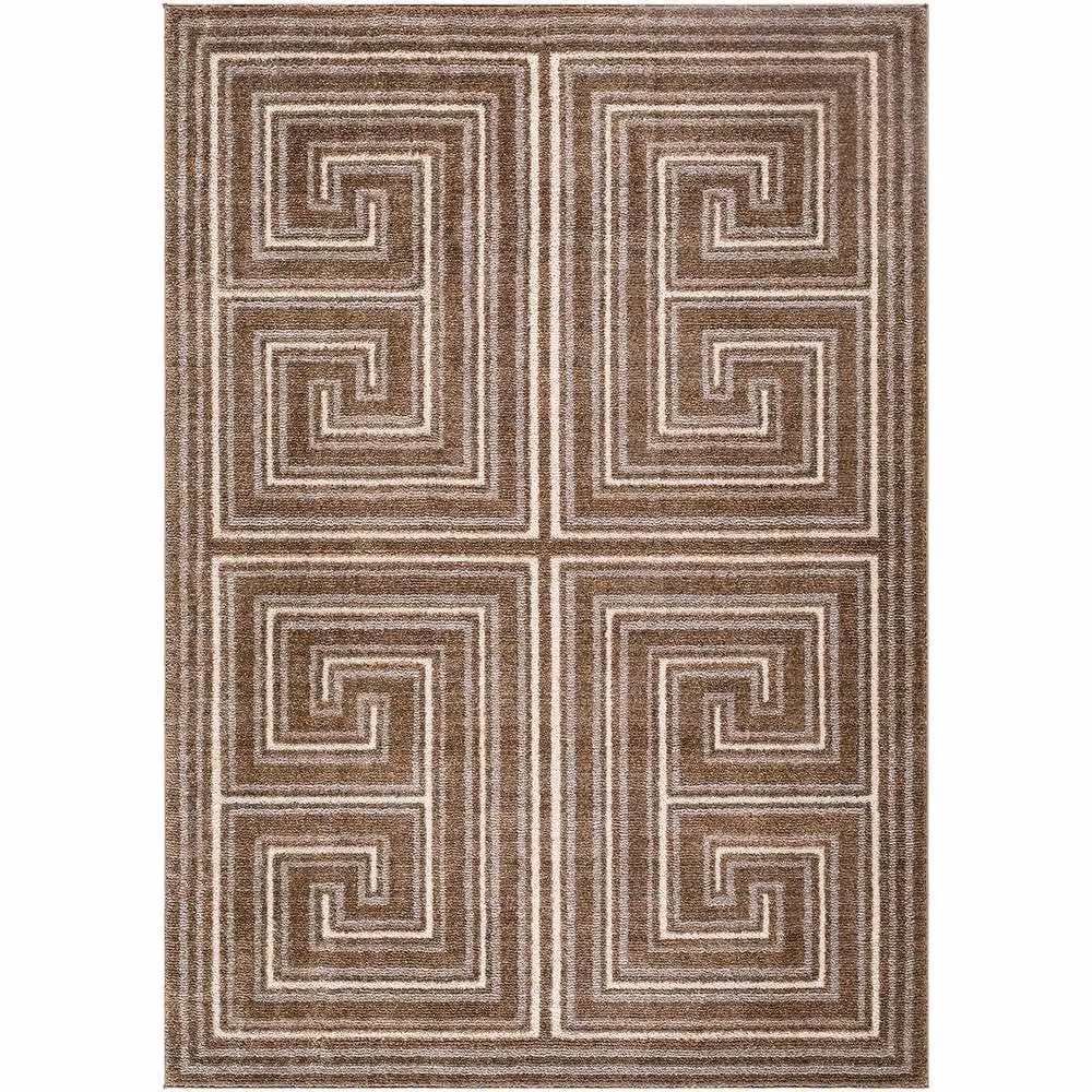 Livabliss La Luna Geometric Graphic Rug in Brown and Grey, W: 160 cm, D: 215 cm – 2