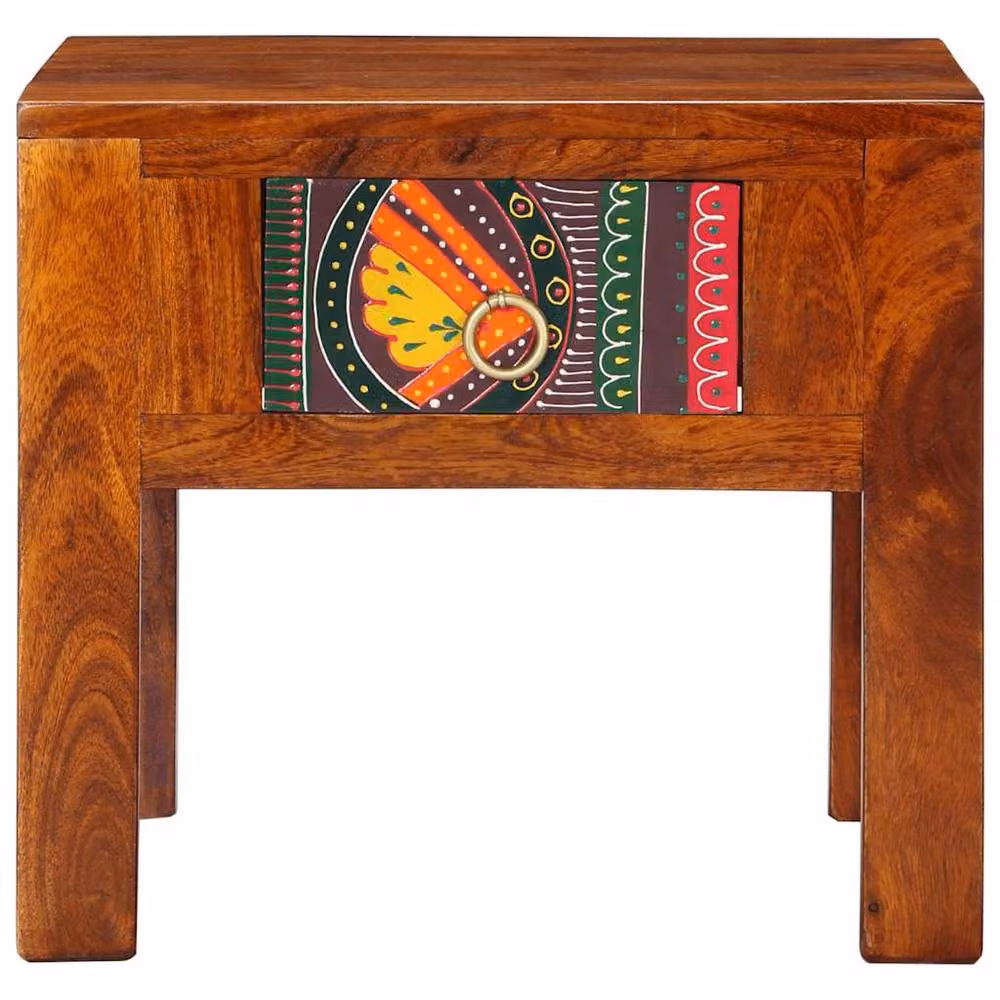 Berkfield Home Stylish Acacia Wood Bedside Cabinet in Brown, W/D/H: 40 x 40 x 36 cm – 2