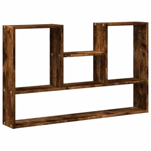 vidaXL Wall Mounted Shelf in Brown Engineered Wood, W: 99 cm, D: 15 cm, H: 60 cm