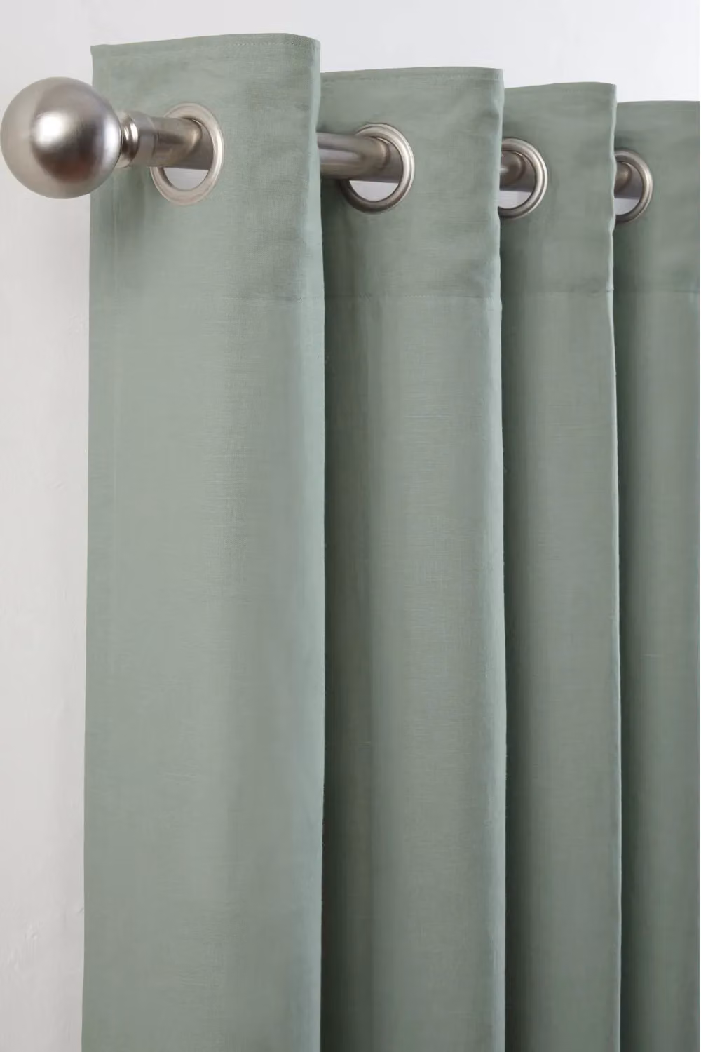 Lazy Linen Green Pure Washed Linen Lined Eyelet Curtains, Width: 167 cm, Drop: 183 cm – 3