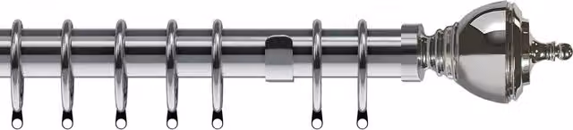Terrys Vienna 35mm Metal Curtain Pole in Silver