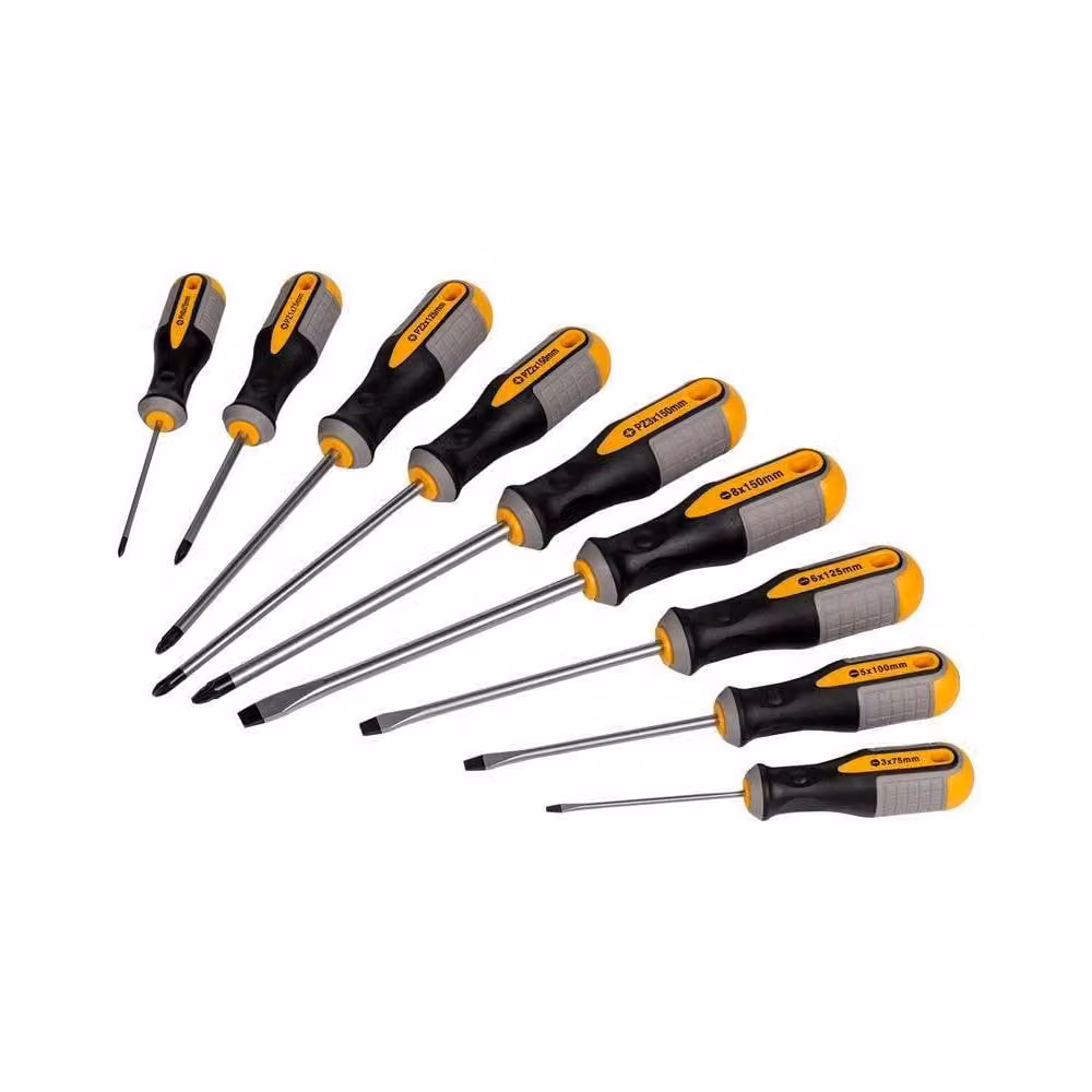 Roughneck 9 Piece Manual Screwdriver Set in Yellow – 2