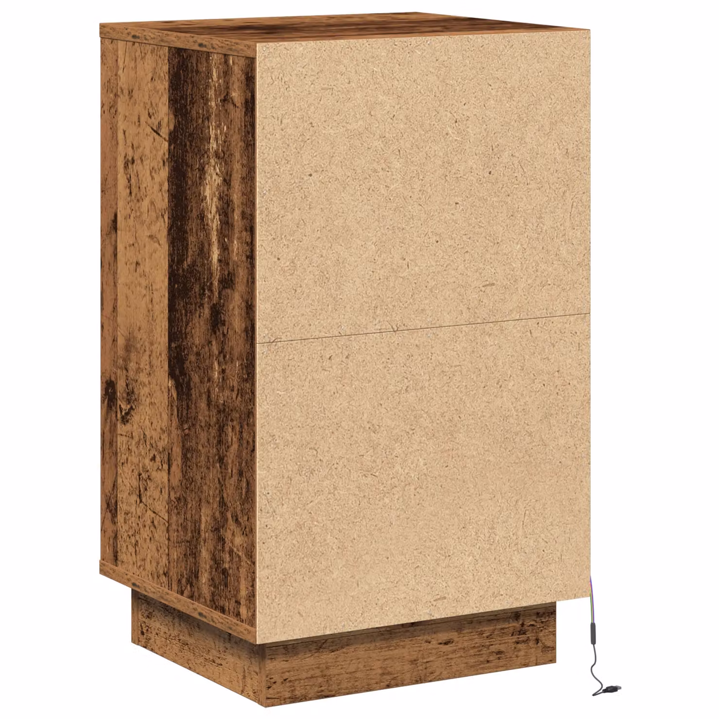 Berkfield Home Bedside Cabinet with Integrated LED Lighting in Brown Old Wood, W/D/H: 39 x 34.5 x 65 cm – 4