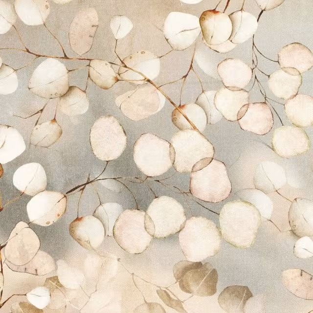 ANTE DECOR Lunaria Peach Fuzz Cotton Floral Fabric