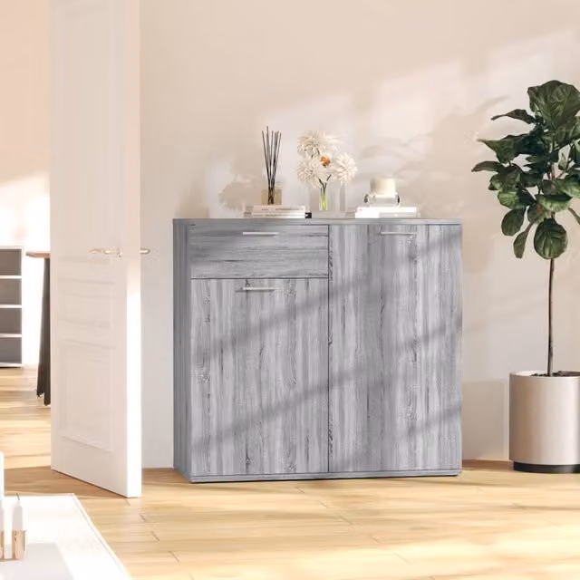 Berkfield Home Grey Sonoma Sideboard in Engineered Wood W/D/H: 80 x 36 x 75 cm – 1