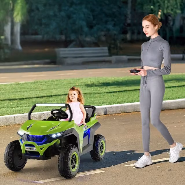 Costway 2-Seater Kids Electric Ride on UTV with Light and Sound, Green