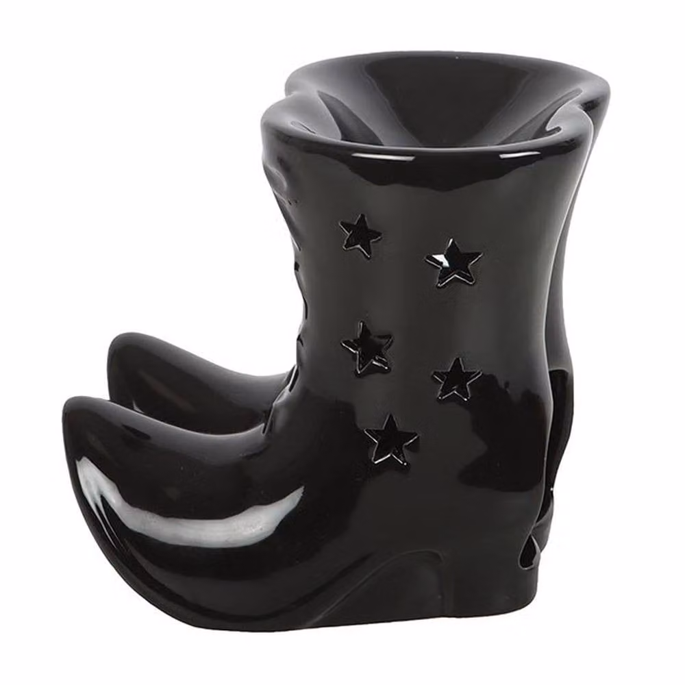 Uniqueful Black Witch Boots Ceramic Tealight Oil Burner for Halloween Decor – 3