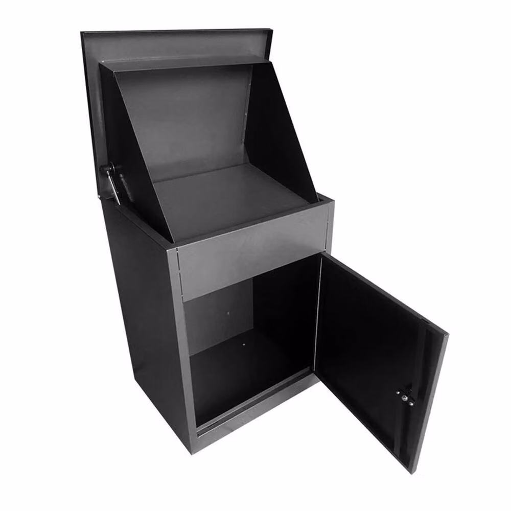 Havendro Black Steel Wall Mounted Outdoor Parcel Box and Secure Delivery Postbox, H 58.0 cm x W 44.5 cm x D 32.0 cm – 5
