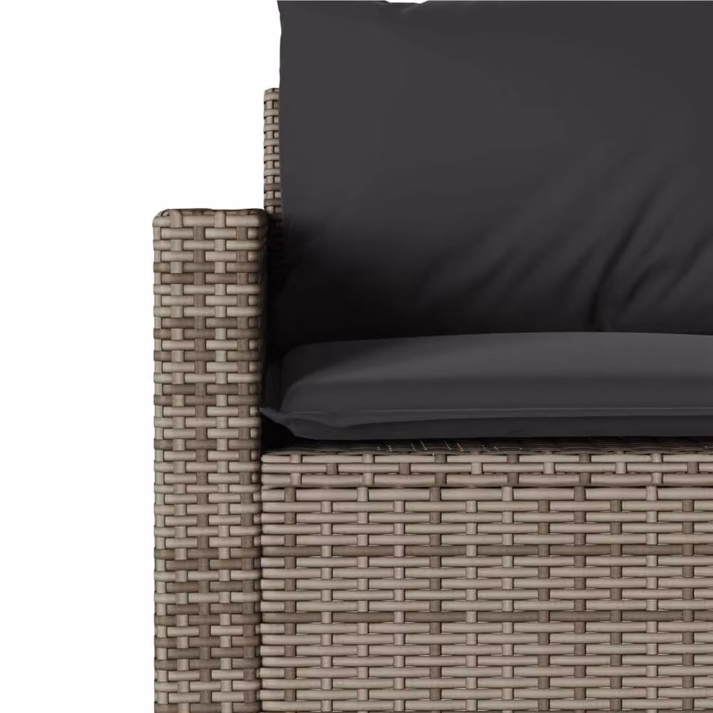 Berkfield Home Beautiful 2 Piece Grey Poly Rattan Garden Dining Set with Cushions – 5