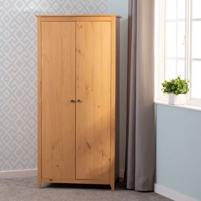 Seconique Oslo 2 Door Wardrobe in Antique Pine Brown