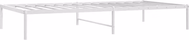 Berkfield Home Metal Bed Frame in White, W/D/H: 100 x 200 cm