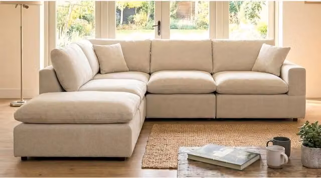 Artemis Home Cotleigh Reversible 5-Piece Modular L-Shape Corner Sofa in Beige