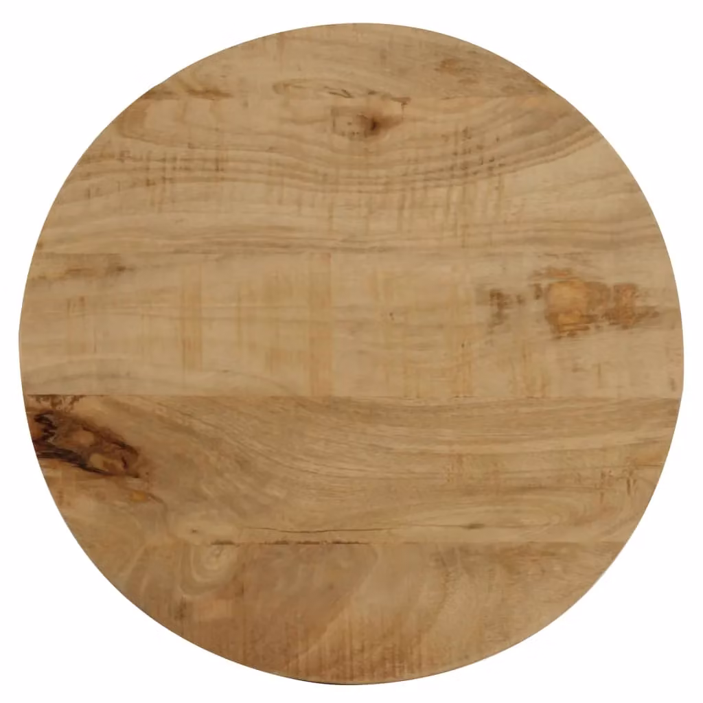 Berkfield Home Round Solid Mango Wood End Table in Brown, W/D/H: 40 x 40 x 50 cm – 6