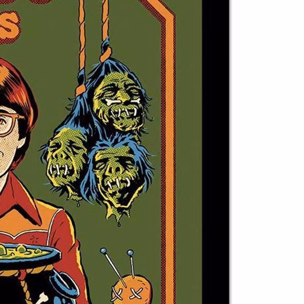Steven Rhodes Voodoo Rituals Framed Retro Illustration Poster in Light Green – 2