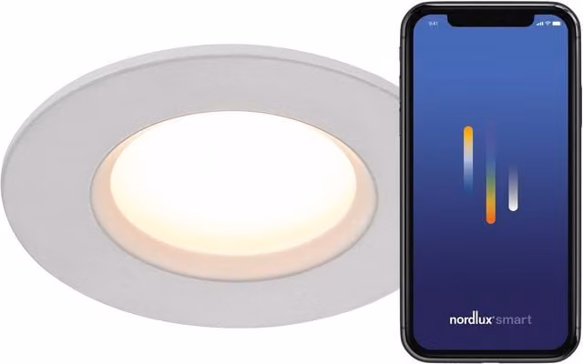 Nordlux Doradosmar White LED Outdoor Recessed Downlight, IP65, Adjustable CCT, Mains Powered