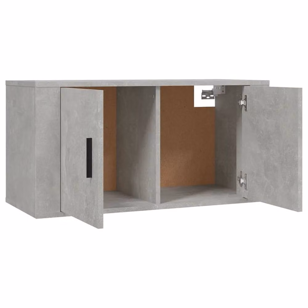 Berkfield Home Wall Mounted TV Cabinet in Concrete Grey, W: 80 cm, D: 40 cm, H: 34.5 cm – 3