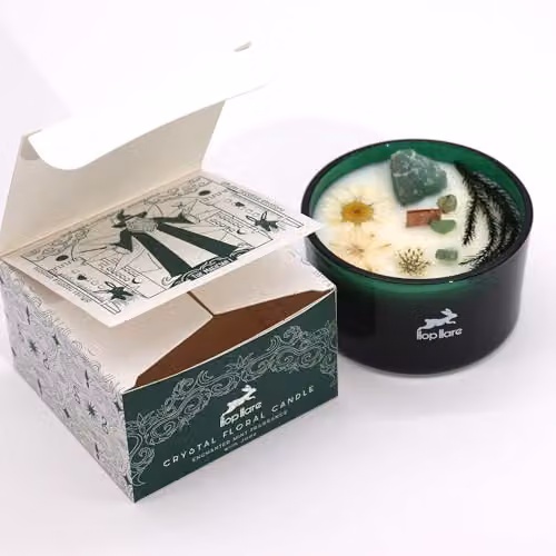Ancient Wisdom Hop Hare Crystal Magic Flower Candle The Magician Green – 6