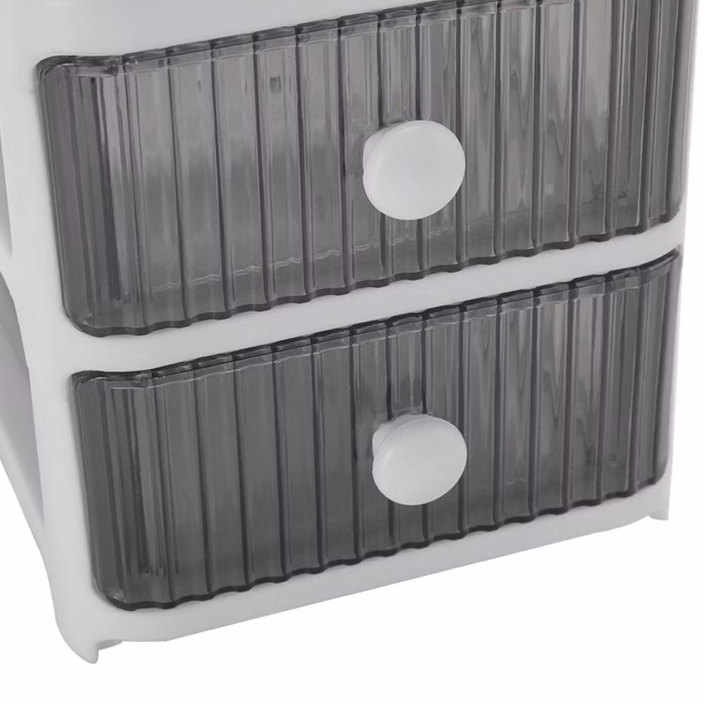 Garden Sanctuary 4 Drawer Transparent Desktop Organizer in White – 3