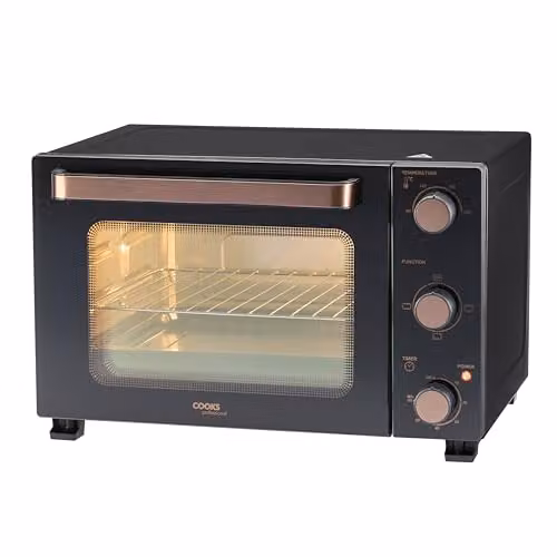 Cooks Professional Mini Oven, 28L Electric Multi-Function Countertop Cooker with Steam Assist, 1500W, Black – 1