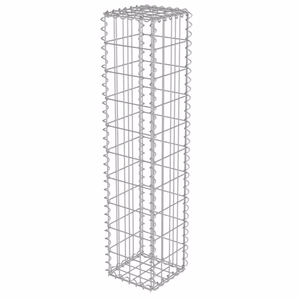 Berkfield Home Silver Galvanised Steel Gabion Wall with Covers, W/D/H: 20 x 20 x 100 cm – 2