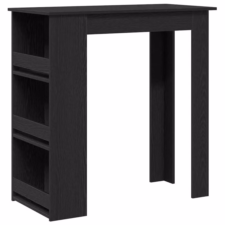 Berkfield Home Bar Table with Storage Rack in Black Oak, W: 102 cm, D: 50 cm, H: 103.5 cm