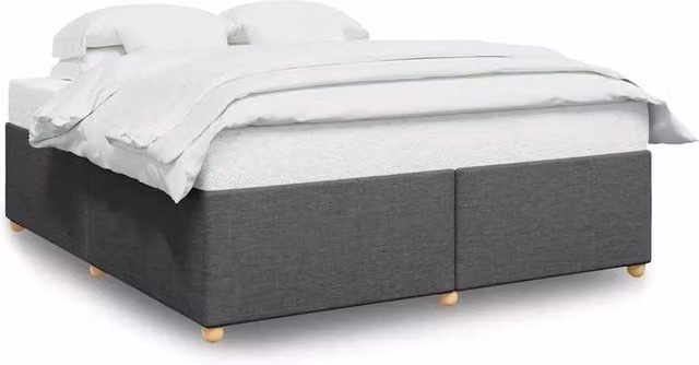 Berkfield Home Upholstered Fabric Bed Frame in Grey, Super King, W: 200 cm x D: 180 cm