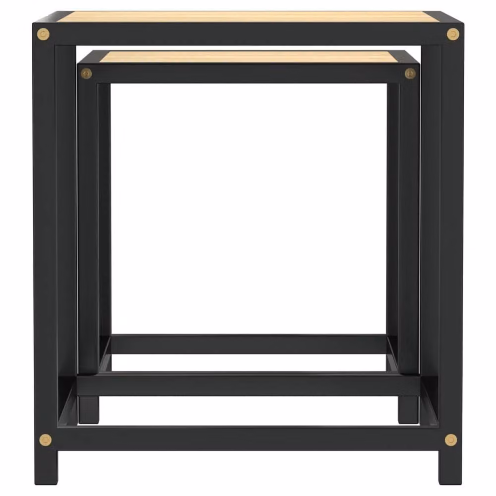 Berkfield Home Set of 2 Nested Tea Tables in Sonoma Oak and Brown MDF – 4