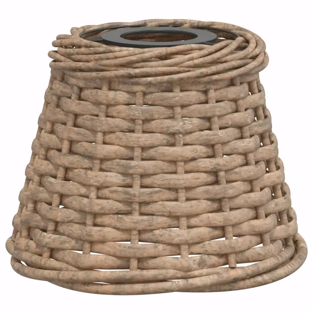Berkfield Home Brown Wicker and Metal Cone Ceiling Lamp Shade, W/D/H: 15 x 15 x 12 cm – 2