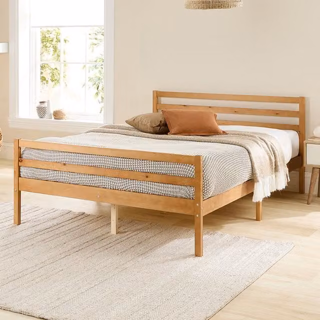 Aspire Alpine Solid Wood Bed Frame in Brown, 120 x 200 cm
