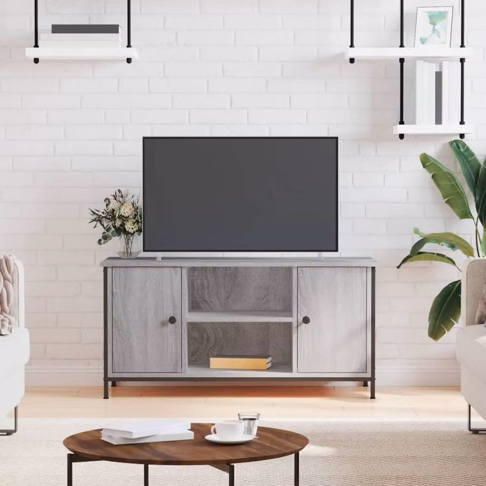 Berkfield Home Grey Sonoma TV Cabinet in Engineered Wood W/D/H: 100 x 40 x 50 cm – 2