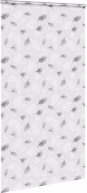 Berkfield Home Grey Floral Semi-Transparent Shower Roller Blind with Cassette W: 130 cm, H: 240 cm