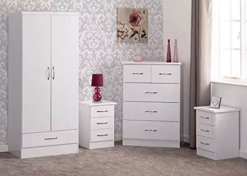 Seconique Nevada White Gloss Bedroom Furniture Set – 1
