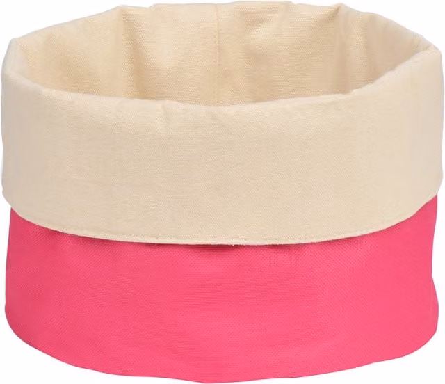Orsina Pink Foldable Fabric Round Bread Basket