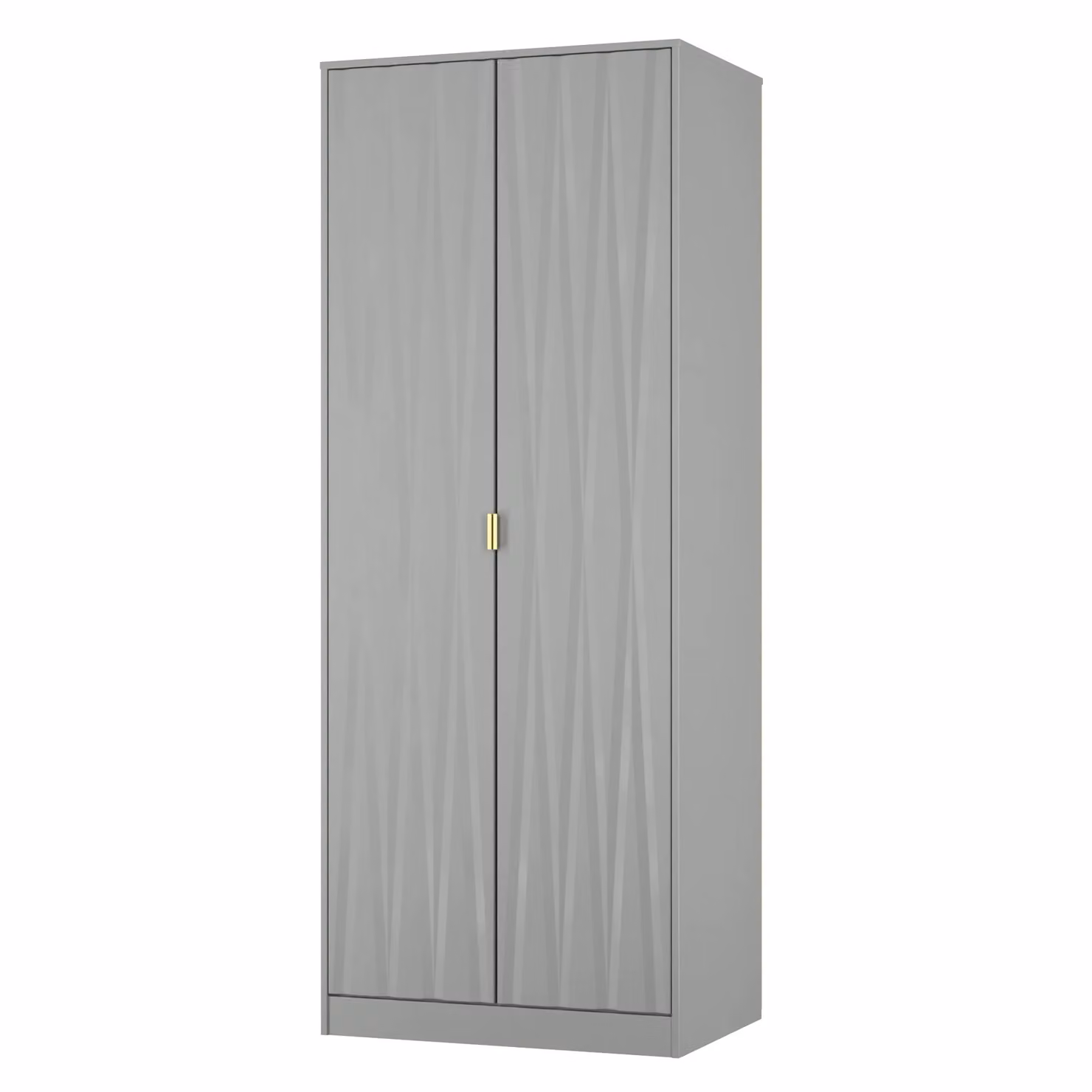 Ready Assembled 2 U Dallas 2 Door Wardrobe in Grey with Gold Accents – 2