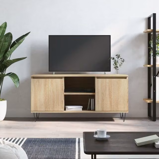 Berkfield Home Industrial TV Cabinet in Sonoma Oak Brown, W/D/H: 104 x 35 x 50 cm