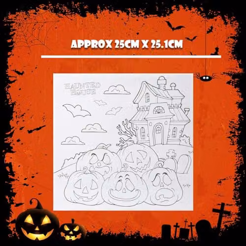 VFM e-Store Halloween Trick or Treat Canvas Craft Accessory in White, W/D/H: 25 x 25 x 25 cm – 3